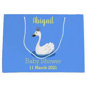 Sacola Para Presentes Grande Cisne branco bonito com desenho animado
