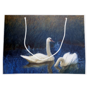 Sacola Para Presentes Grande Cisnes em Reeds, Bruno Liljefors