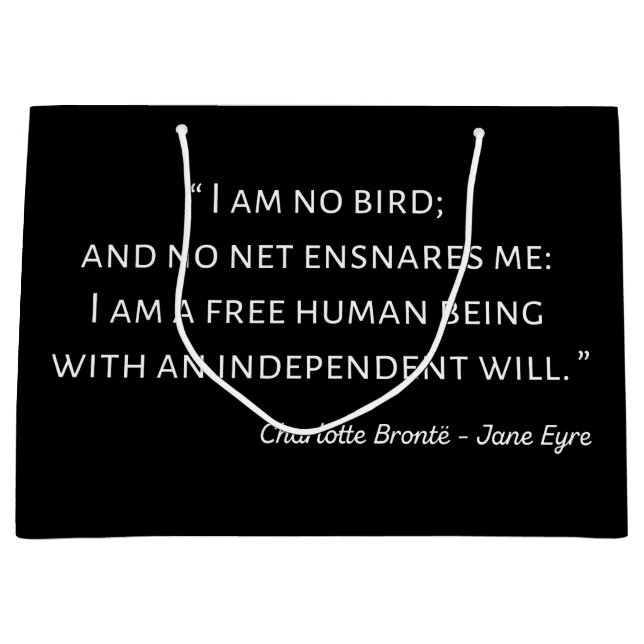 Sacola Para Presentes Grande Citação II de Jane Eyre - Estilo Clássico (Frente)