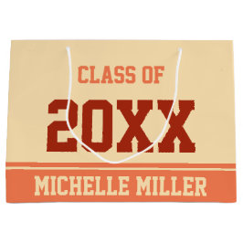 Sacola Para Presentes Grande Classe de 20xx e Pêssego e Coral do Nome do Forman