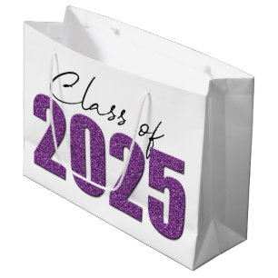 Sacola Para Presentes Grande Classe de brilho roxo de 2025