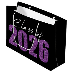 Sacola Para Presentes Grande Classe de brilho roxo de 2026
