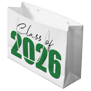 Sacola Para Presentes Grande Classe de brilho verde de 2026