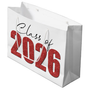Sacola Para Presentes Grande Classe de brilho vermelho de 2026