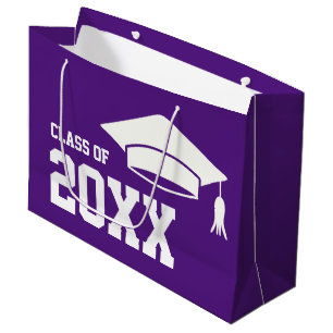 Sacola Para Presentes Grande Classe de Distância Social de Cor Roxa de 2020