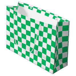 Sacola Para Presentes Grande Classic green checkered 