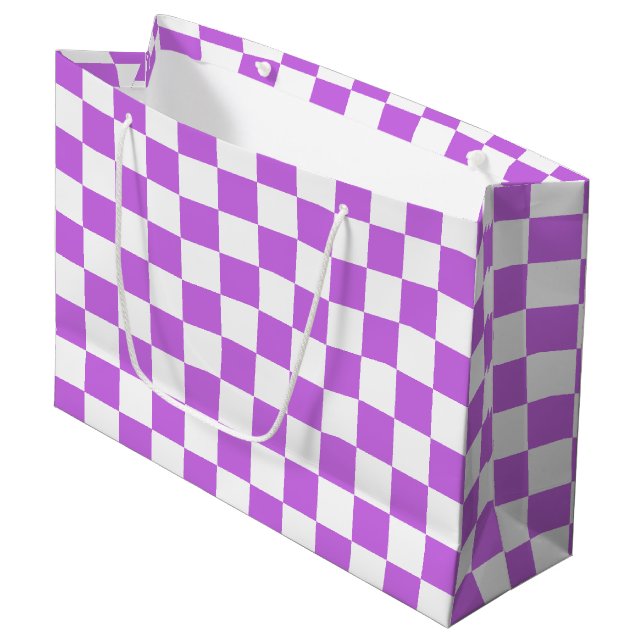 Sacola Para Presentes Grande Classic visual magenta checkerboard  (Frente inclinada)