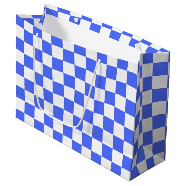 Sacola Para Presentes Grande Classic visual sapphire checkerboard  (Frente inclinada)