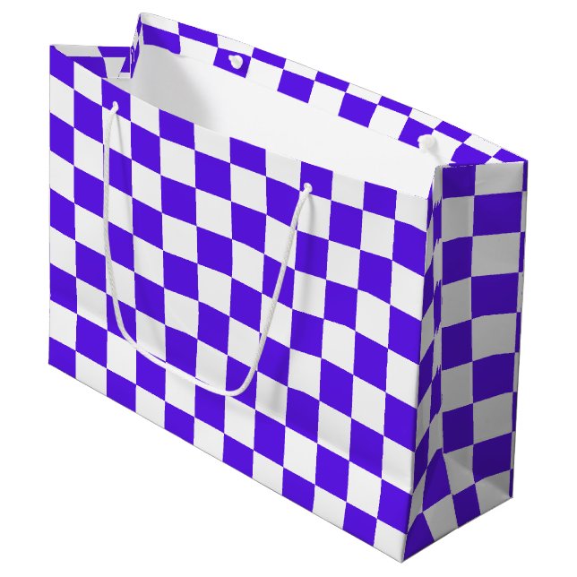 Sacola Para Presentes Grande Classic visual violet checkerboard  (Frente inclinada)
