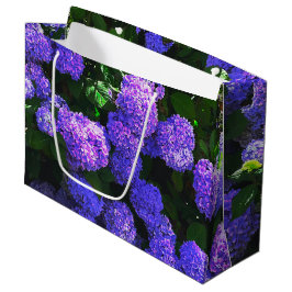 Sacola Para Presentes Grande Clássica Roxo Realista Hydrangea Gift Bag