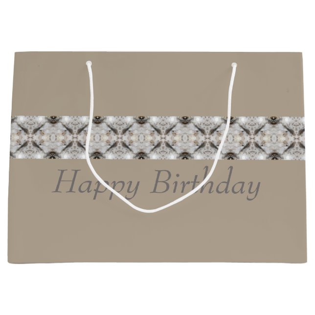 Sacola Para Presentes Grande Clássico Castanho Claro E Escuro (Frente)