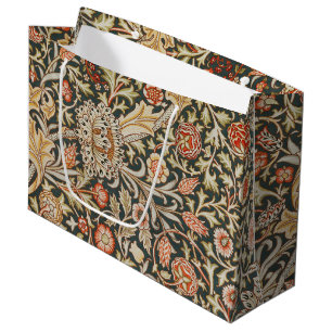 Sacola Para Presentes Grande Clássico Jardim Floral Botânico William Morris Tre