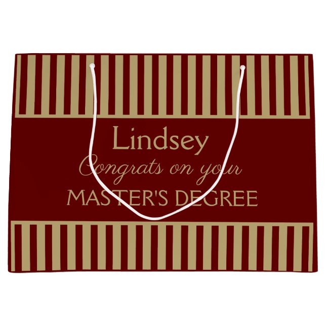 Sacola Para Presentes Grande Clássico! Saco de presente de mestrado personaliza (Frente)