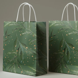 Sacola Para Presentes Grande Clássicos Verdes Pine Wreath Natal Férias