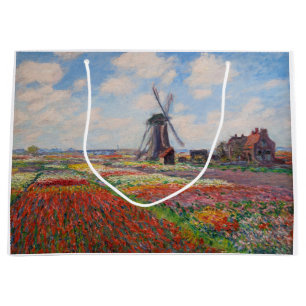 Sacola Para Presentes Grande Claude Monet - Campo das Tulipas na Holanda