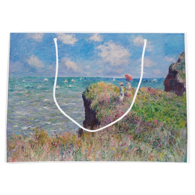 Sacola Para Presentes Grande Claude Monet - Cliff Walk em Pourville (Frente)