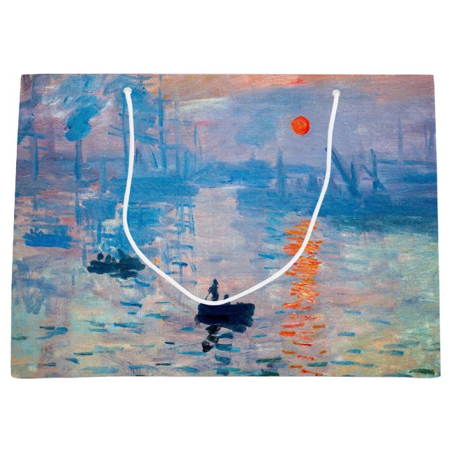 Sacola Para Presentes Grande Claude Monet - Impressão, Assalto do Sol (Frente)