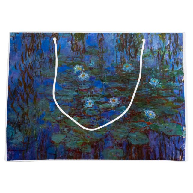 Sacola Para Presentes Grande Claude Monet - Lírios Azuis (Frente)