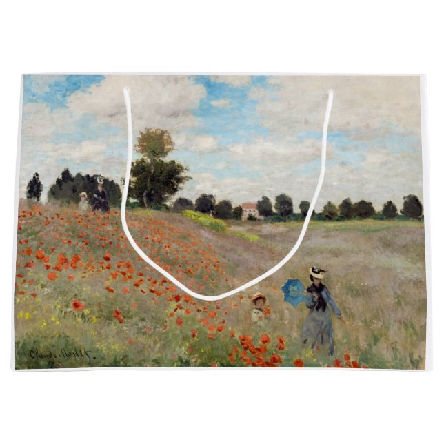Sacola Para Presentes Grande Claude Monet - Poppy Field (Frente)