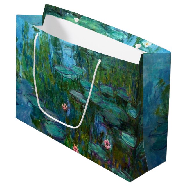 Sacola Para Presentes Grande Claude Monet's Ninfhéas (Frente inclinada)