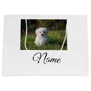 Sacola Para Presentes Grande Cobertor personalizado com foto de animal colorido