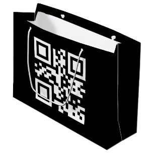 Sacola Para Presentes Grande Código QR Criado instantaneamente (digitando seu U