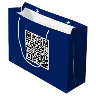 Sacola Para Presentes Grande Código QR de Bolsa Grande Personalizada Marinho pa