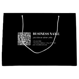 Sacola Para Presentes Grande Código QR personalizado e texto retrô-moderno edit
