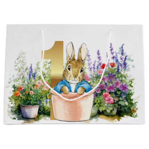 Sacola Para Presentes Grande Coelhinho clássico Primeiro aniversário