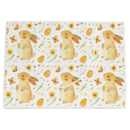 Sacola Para Presentes Grande Coelhinho da Páscoa e Borboletas