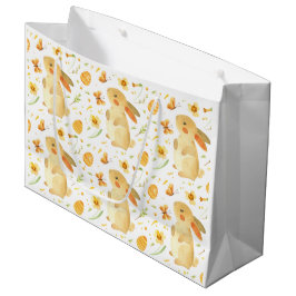 Sacola Para Presentes Grande Coelhinho da Páscoa e Borboletas