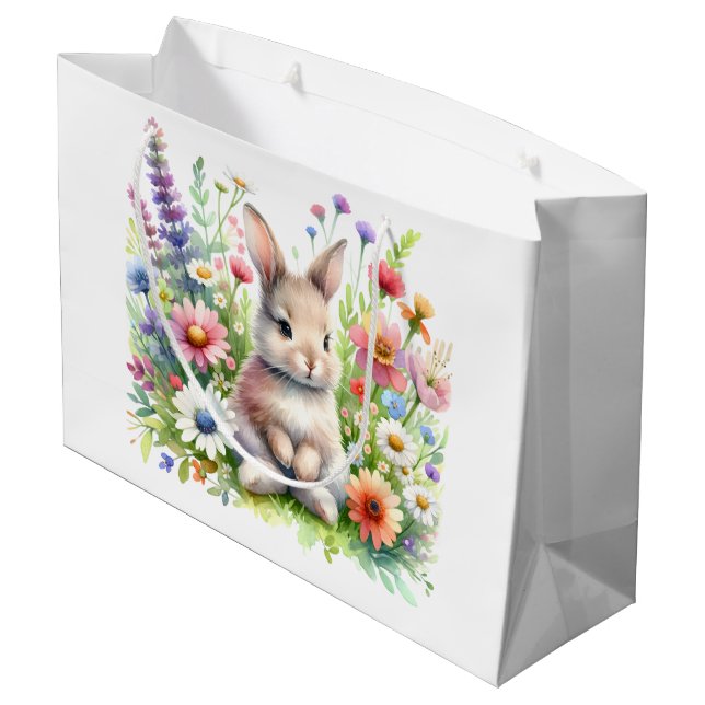 Sacola Para Presentes Grande Coelhinho da Primavera (Verso inclinado)