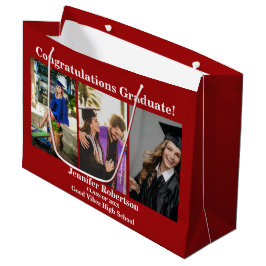 Sacola Para Presentes Grande Colagem de Fotos Personalizada da Turma de Formatu