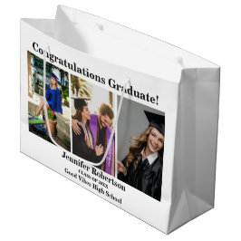 Sacola Para Presentes Grande Colagem de Fotos Personalizada da Turma de Formatu
