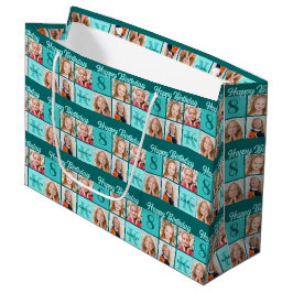 Sacola Para Presentes Grande Colagem de Fotos Personalizadas para Festa de Aniv