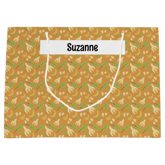 Sacola Para Presentes Grande Coleção de padrões da fruta - Banana (Frente)