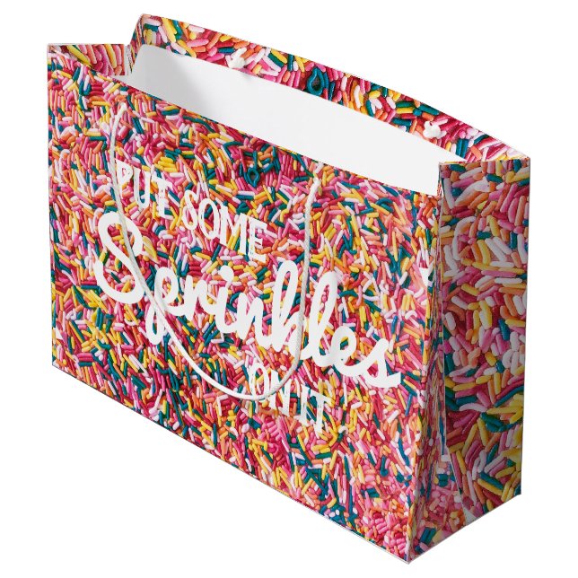 Sacola Para Presentes Grande Coloque algumas aspersas nele| Jimmies (Verso inclinado)