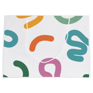 Sacola Para Presentes Grande Colorful Abstract Shapes Pattern