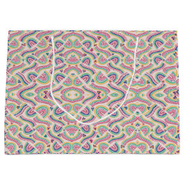Sacola Para Presentes Grande Colorful gift bag with a psychedelic pattern 