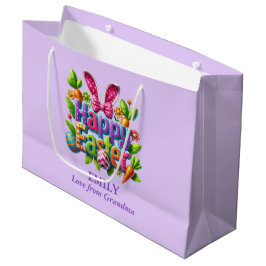 Sacola Para Presentes Grande Colorful Happy Easter