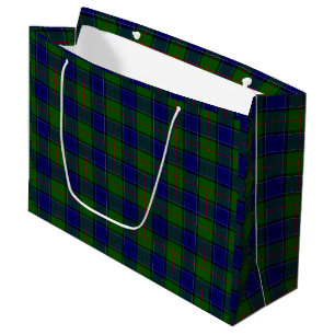 Sacola Para Presentes Grande Colquhoun tartan xadrez verde azul