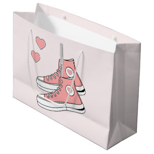 Sacola Para Presentes Grande Colunas Rosa