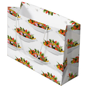 Sacola Para Presentes Grande Coma mais plantas com cartazes de motivação de sal