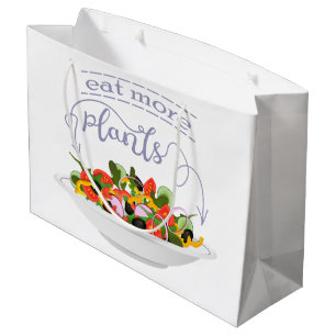 Sacola Para Presentes Grande Coma mais plantas com cartazes de motivação de sal
