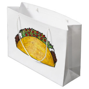 Sacola Para Presentes Grande Comida mexicana Foodie Tex Mex Texas Taco Impressã