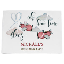 Sacola Para Presentes Grande Como o tempo voa no avião, dia de aniversário