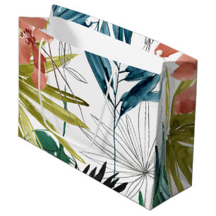 Sacola Para Presentes Grande Composição tropical