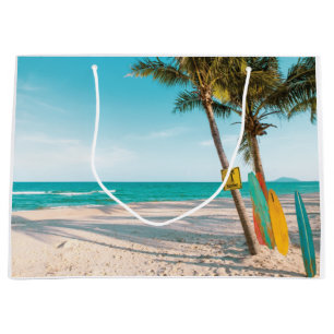 Sacola Para Presentes Grande Conselhos de surf no travesseiro decorativo de pra