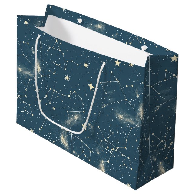 Sacola Para Presentes Grande Constelação Celestial - Noite Estelar (2) (Frente inclinada)