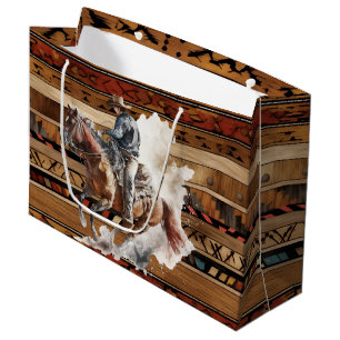 Sacola Para Presentes Grande cool Western Country cowboy party